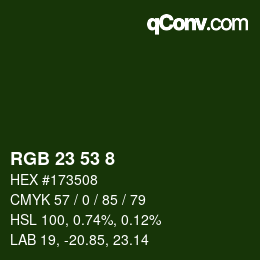 Color code: RGB 23 53 8 | qconv.com
