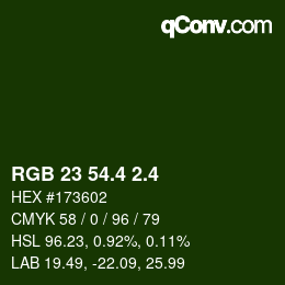 カラーコード: RGB 23 54.4 2.4 | qconv.com