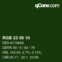 Color code: RGB 23 56 10 | qconv.com