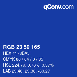 カラーコード: RGB 23 59 165 | qconv.com
