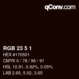 カラーコード: RGB 23 5 1 | qconv.com