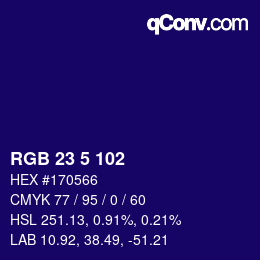 Color code: RGB 23 5 102 | qconv.com
