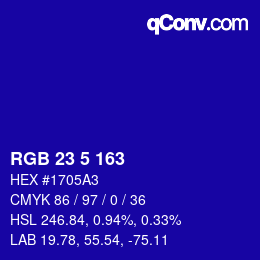 Color code: RGB 23 5 163 | qconv.com