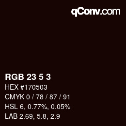 カラーコード: RGB 23 5 3 | qconv.com
