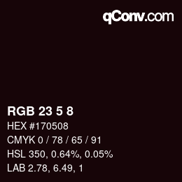 Farbcode: RGB 23 5 8 | qconv.com