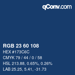 Color code: RGB 23 60 108 | qconv.com