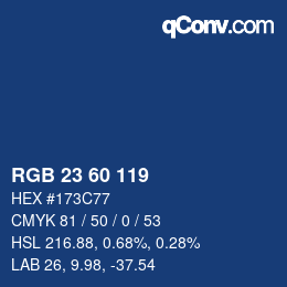 Color code: RGB 23 60 119 | qconv.com