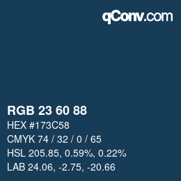 カラーコード: RGB 23 60 88 | qconv.com