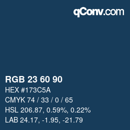 カラーコード: RGB 23 60 90 | qconv.com
