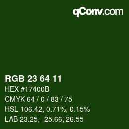 Color code: RGB 23 64 11 | qconv.com