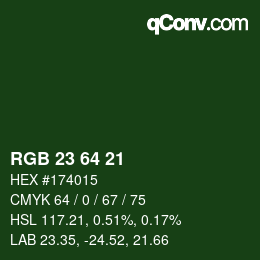 Color code: RGB 23 64 21 | qconv.com