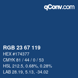 Color code: RGB 23 67 119 | qconv.com