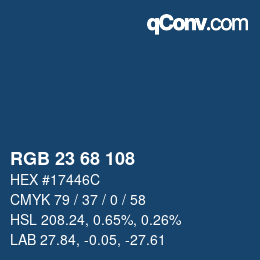 Color code: RGB 23 68 108 | qconv.com
