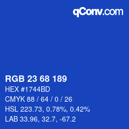 カラーコード: RGB 23 68 189 | qconv.com