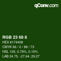カラーコード: RGB 23 68 8 | qconv.com