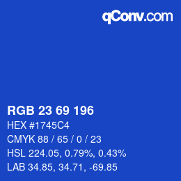 Color code: RGB 23 69 196 | qconv.com