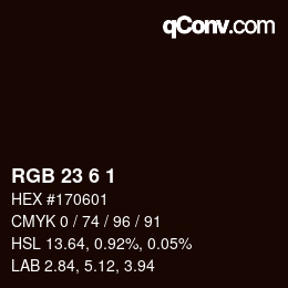 颜色代码: RGB 23 6 1 | qconv.com