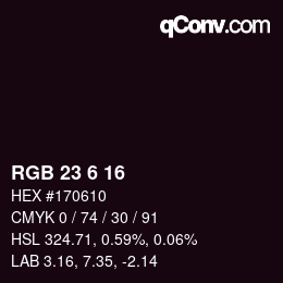 Color code: RGB 23 6 16 | qconv.com