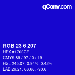 Color code: RGB 23 6 207 | qconv.com