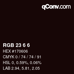 Color code: RGB 23 6 6 | qconv.com