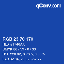 カラーコード: RGB 23 70 170 | qconv.com