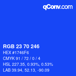 Color code: RGB 23 70 246 | qconv.com