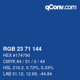 カラーコード: RGB 23 71 144 | qconv.com
