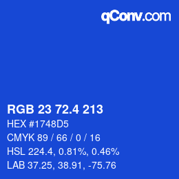 カラーコード: RGB 23 72.4 213 | qconv.com