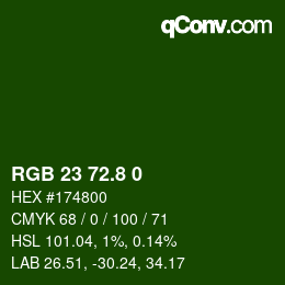 カラーコード: RGB 23 72.8 0 | qconv.com