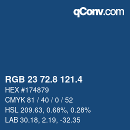 カラーコード: RGB 23 72.8 121.4 | qconv.com