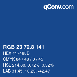 カラーコード: RGB 23 72.8 141 | qconv.com