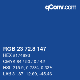 カラーコード: RGB 23 72.8 147 | qconv.com