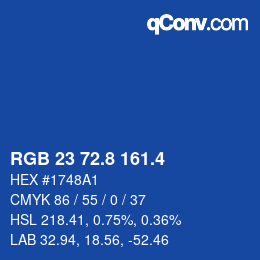 カラーコード: RGB 23 72.8 161.4 | qconv.com
