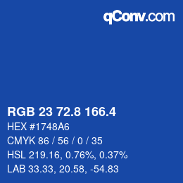 カラーコード: RGB 23 72.8 166.4 | qconv.com