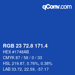 カラーコード: RGB 23 72.8 171.4 | qconv.com