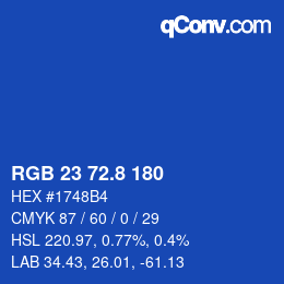 カラーコード: RGB 23 72.8 180 | qconv.com