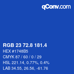 カラーコード: RGB 23 72.8 181.4 | qconv.com