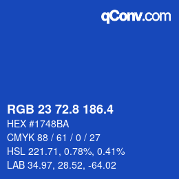 カラーコード: RGB 23 72.8 186.4 | qconv.com
