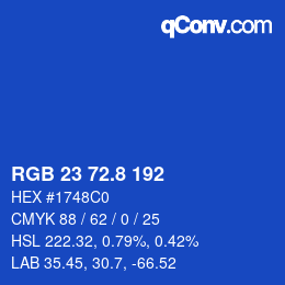 カラーコード: RGB 23 72.8 192 | qconv.com