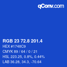 カラーコード: RGB 23 72.8 201.4 | qconv.com