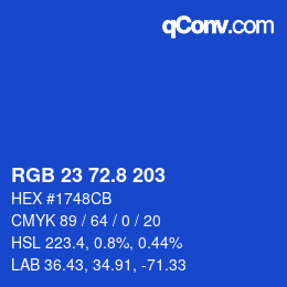 カラーコード: RGB 23 72.8 203 | qconv.com