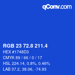 カラーコード: RGB 23 72.8 211.4 | qconv.com