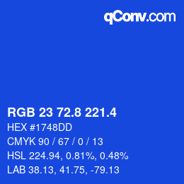 カラーコード: RGB 23 72.8 221.4 | qconv.com