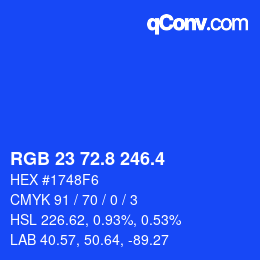カラーコード: RGB 23 72.8 246.4 | qconv.com