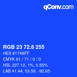 カラーコード: RGB 23 72.8 255 | qconv.com