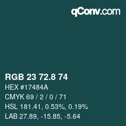 カラーコード: RGB 23 72.8 74 | qconv.com