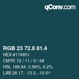 カラーコード: RGB 23 72.8 81.4 | qconv.com