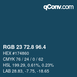 カラーコード: RGB 23 72.8 96.4 | qconv.com