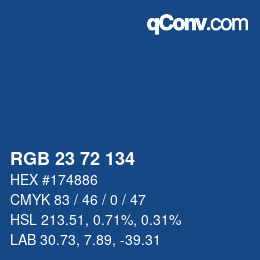Color code: RGB 23 72 134 | qconv.com