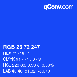 Color code: RGB 23 72 247 | qconv.com